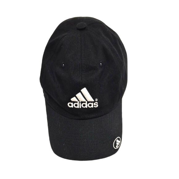 Adidas Original Snapback Hat Adjustable Black Baseball Cap Logo on top brim - Picture 1 of 8